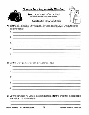 In Pioneer Days Grades 2-4