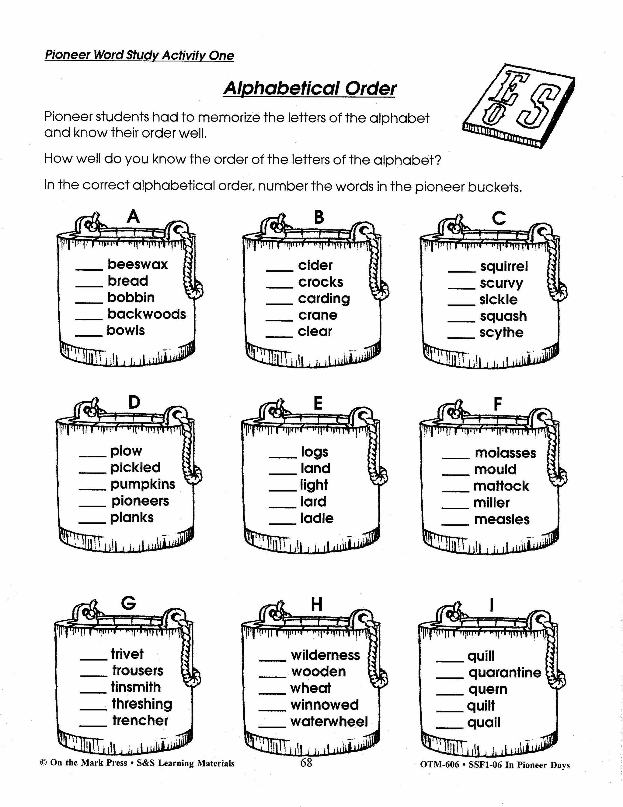 In Pioneer Days Grades 2-4