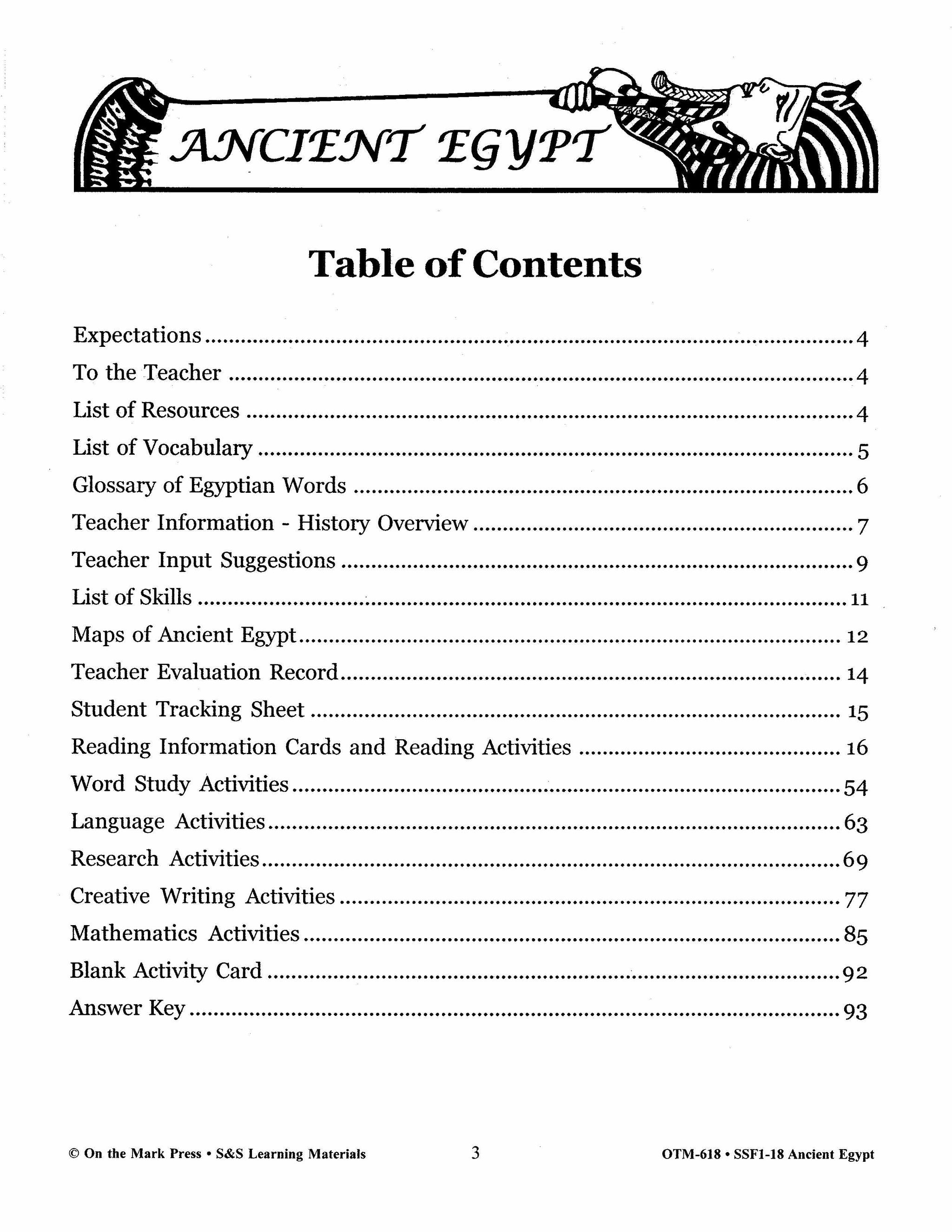 Ancient Egypt Grades 4-6