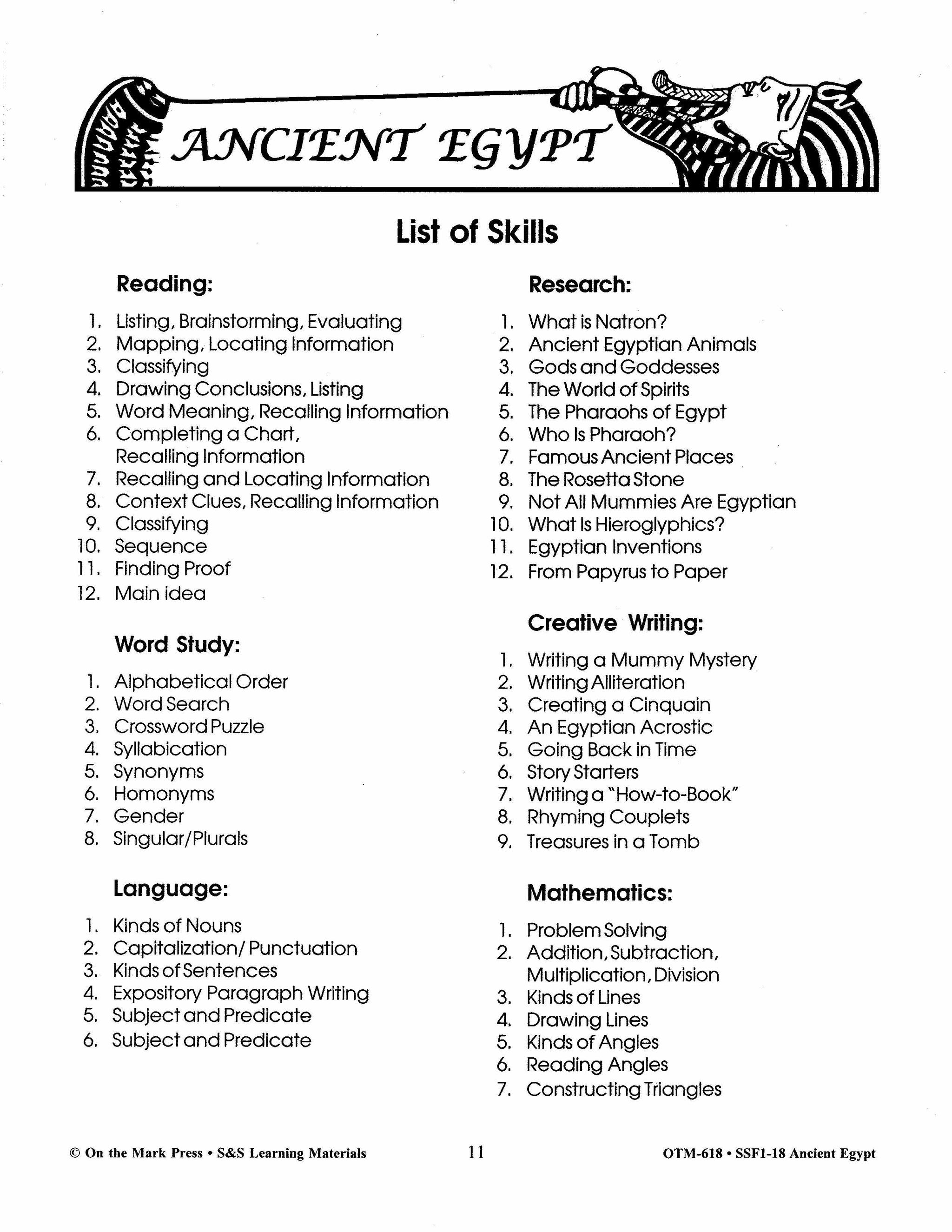 Ancient Egypt Grades 4-6