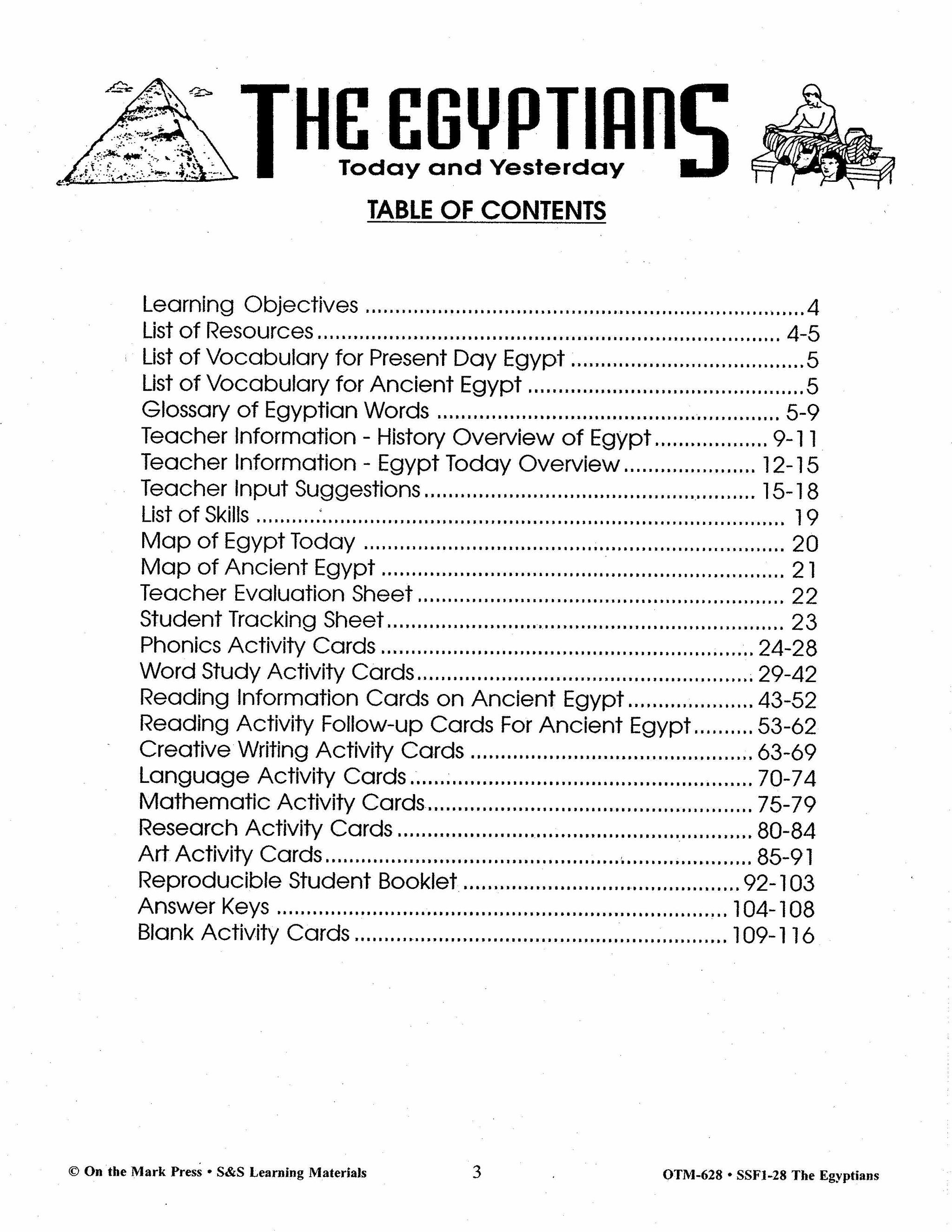Egyptians Today & Yesterday Grades 2-3