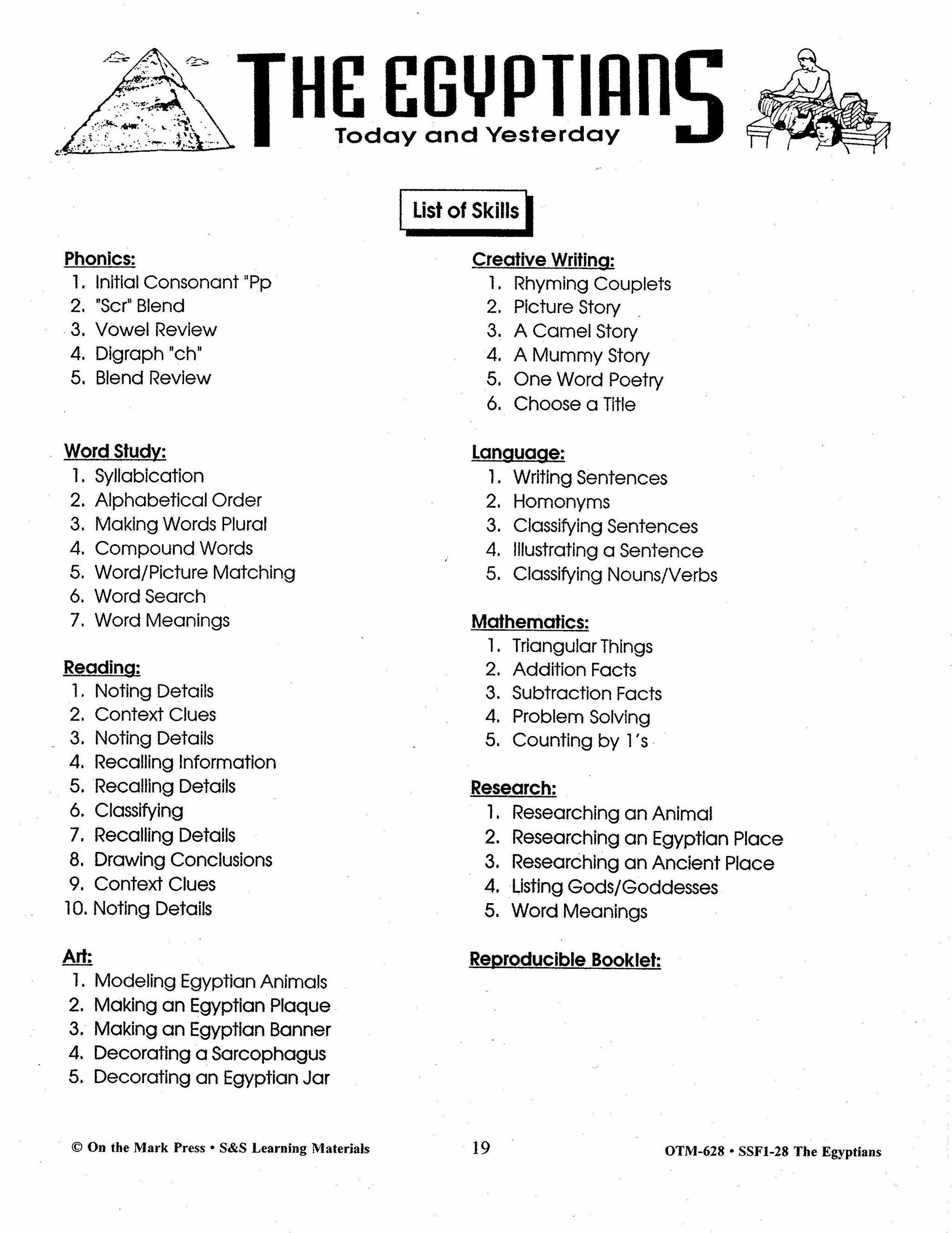 Egyptians Today & Yesterday Grades 2-3