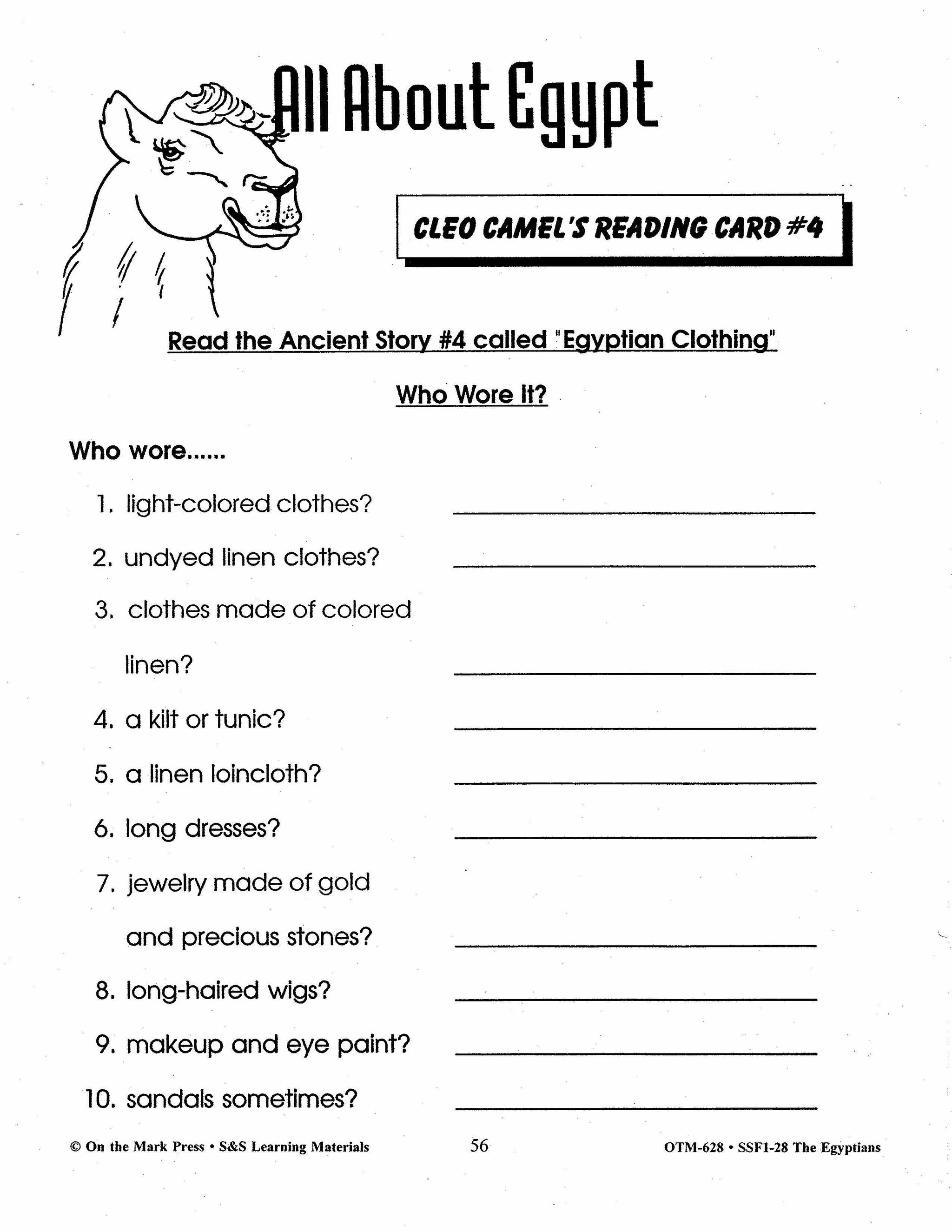 Egyptians Today & Yesterday Grades 2-3