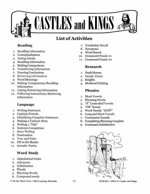 Castles and Kings Grades 4-6 Reading Level 3.0 to 4.0