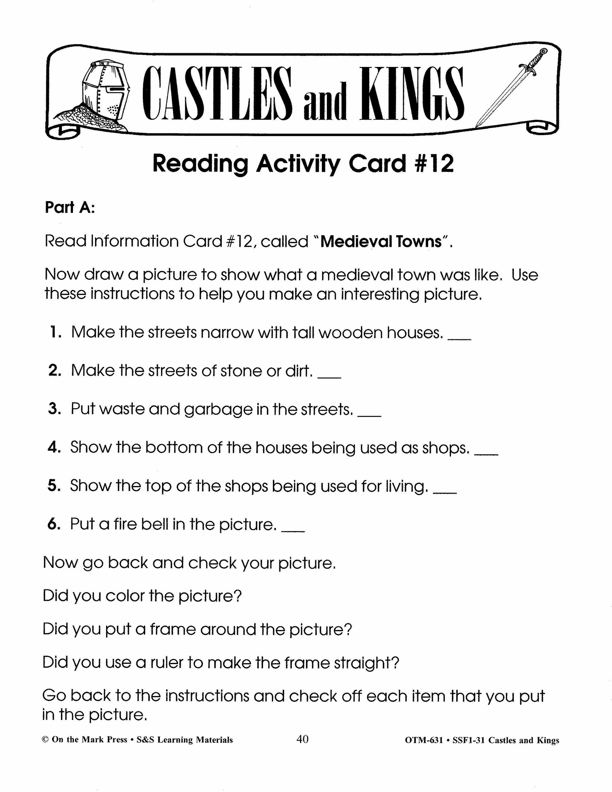 Castles and Kings Grades 4-6 Reading Level 3.0 to 4.0