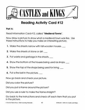 Castles and Kings Grades 4-6 Reading Level 3.0 to 4.0