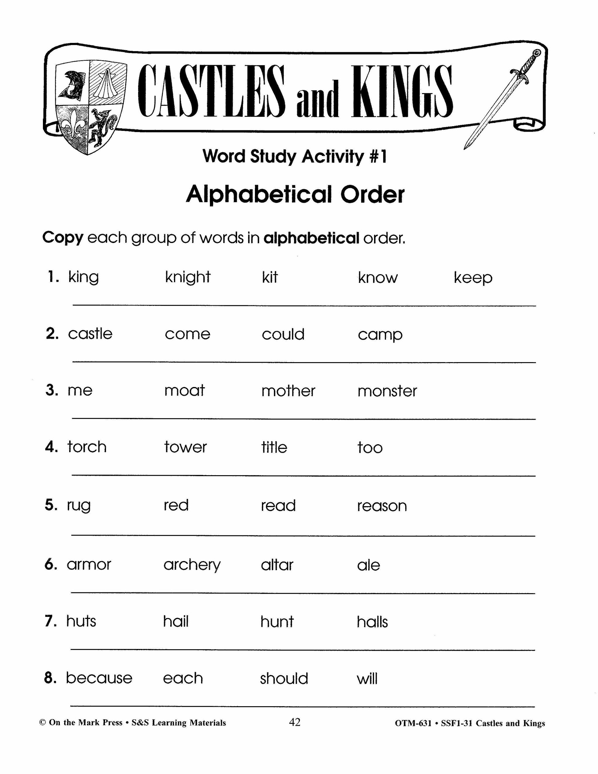 Castles and Kings Grades 4-6 Reading Level 3.0 to 4.0