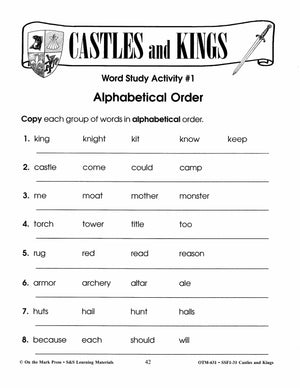 Castles and Kings Grades 4-6 Reading Level 3.0 to 4.0