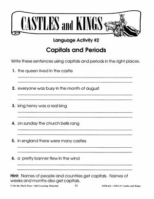 Castles and Kings Grades 4-6 Reading Level 3.0 to 4.0