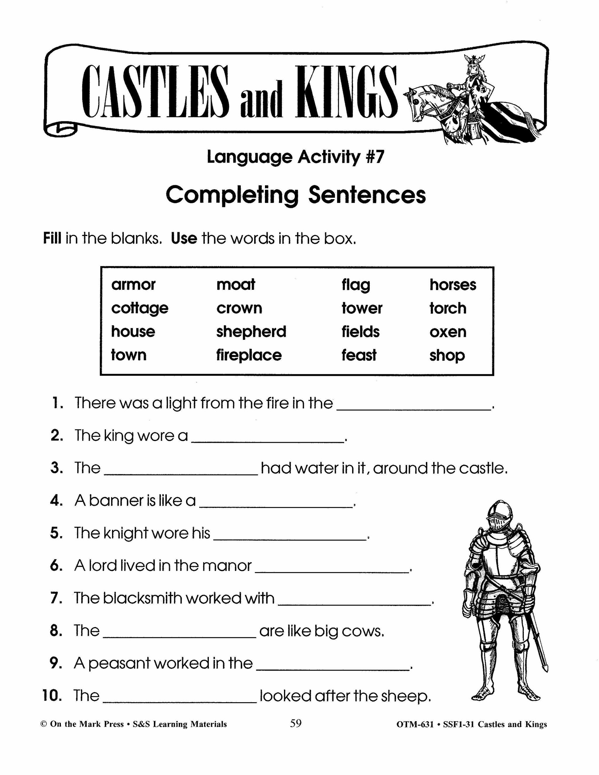 Castles and Kings Grades 4-6 Reading Level 3.0 to 4.0