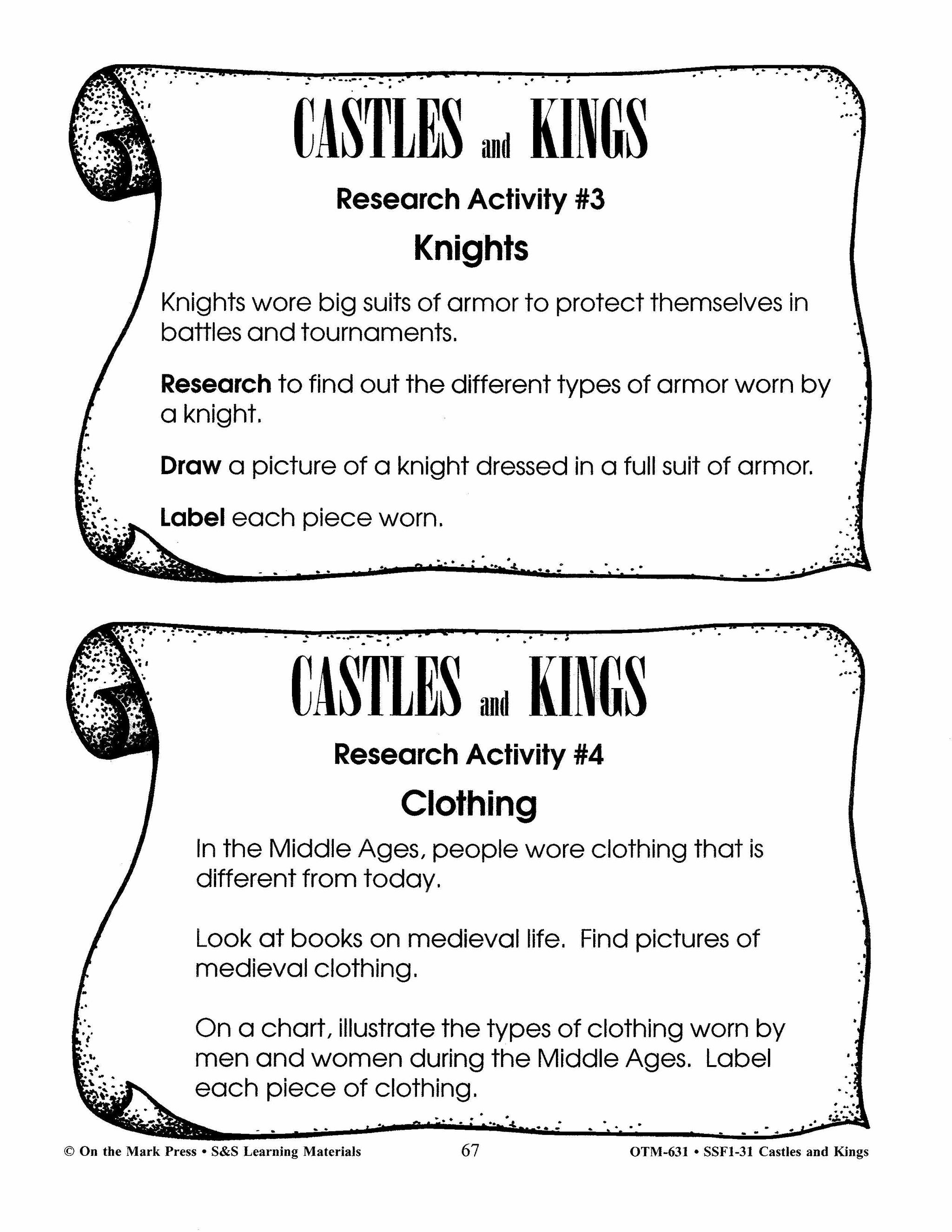 Castles and Kings Grades 4-6 Reading Level 3.0 to 4.0