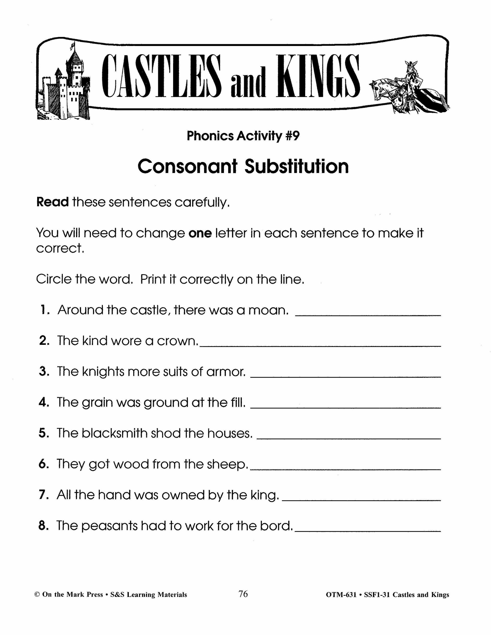 Castles and Kings Grades 4-6 Reading Level 3.0 to 4.0
