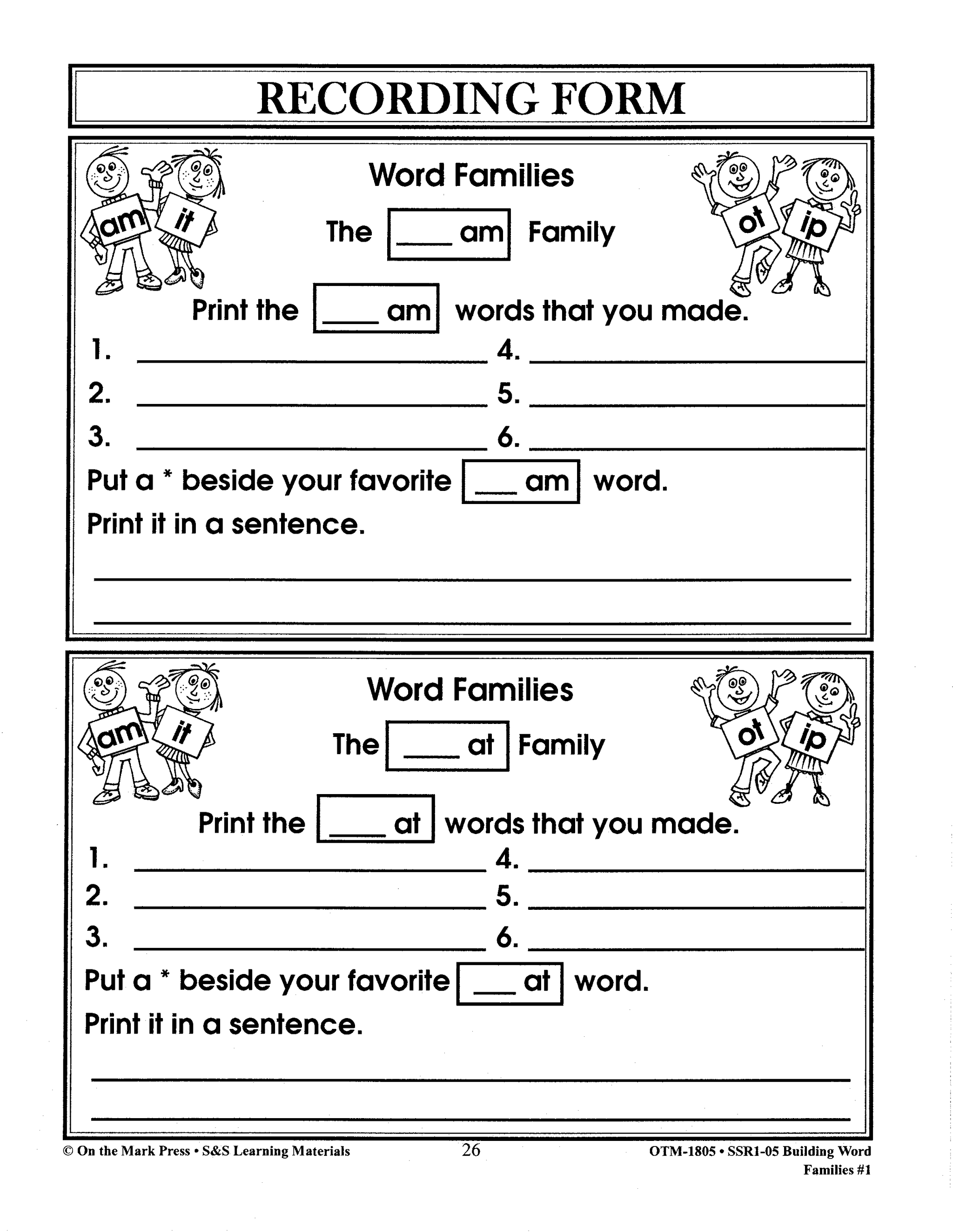 Word Families: Long & Short Vowels - A Two Book Savings Bundle!