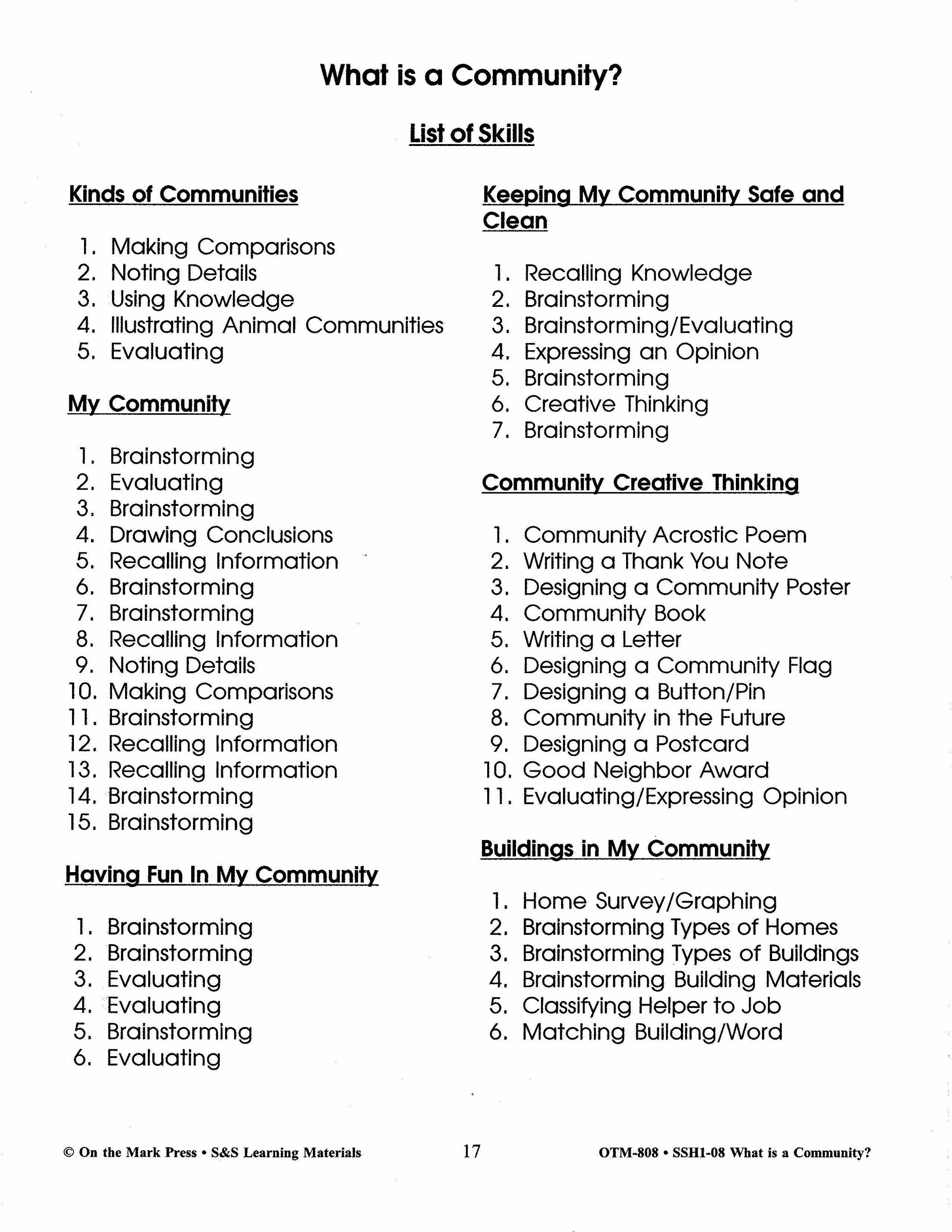 What is a Community? Grades 2-4