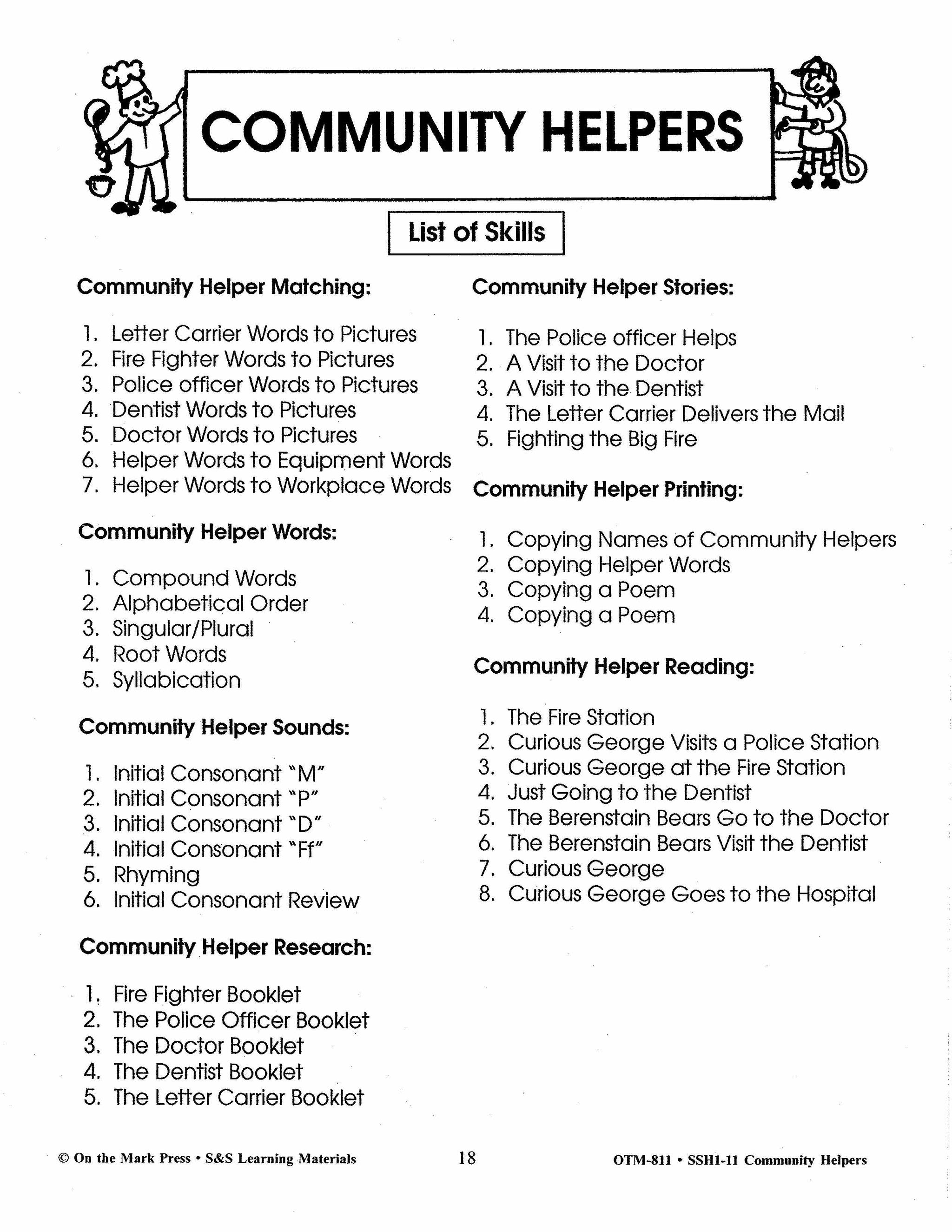 Community Helpers Grades 1-3