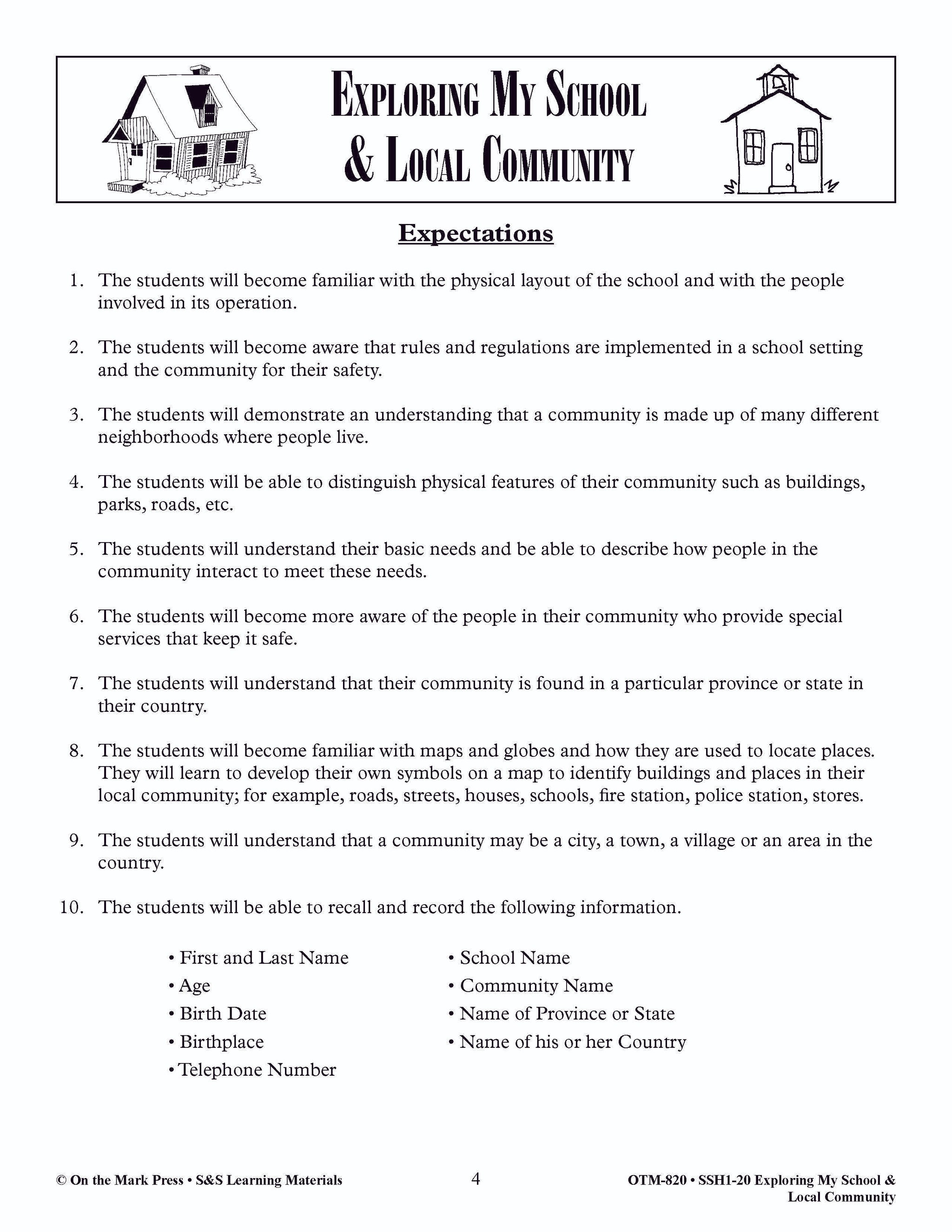 Exploring My School & Local Community Grade 1