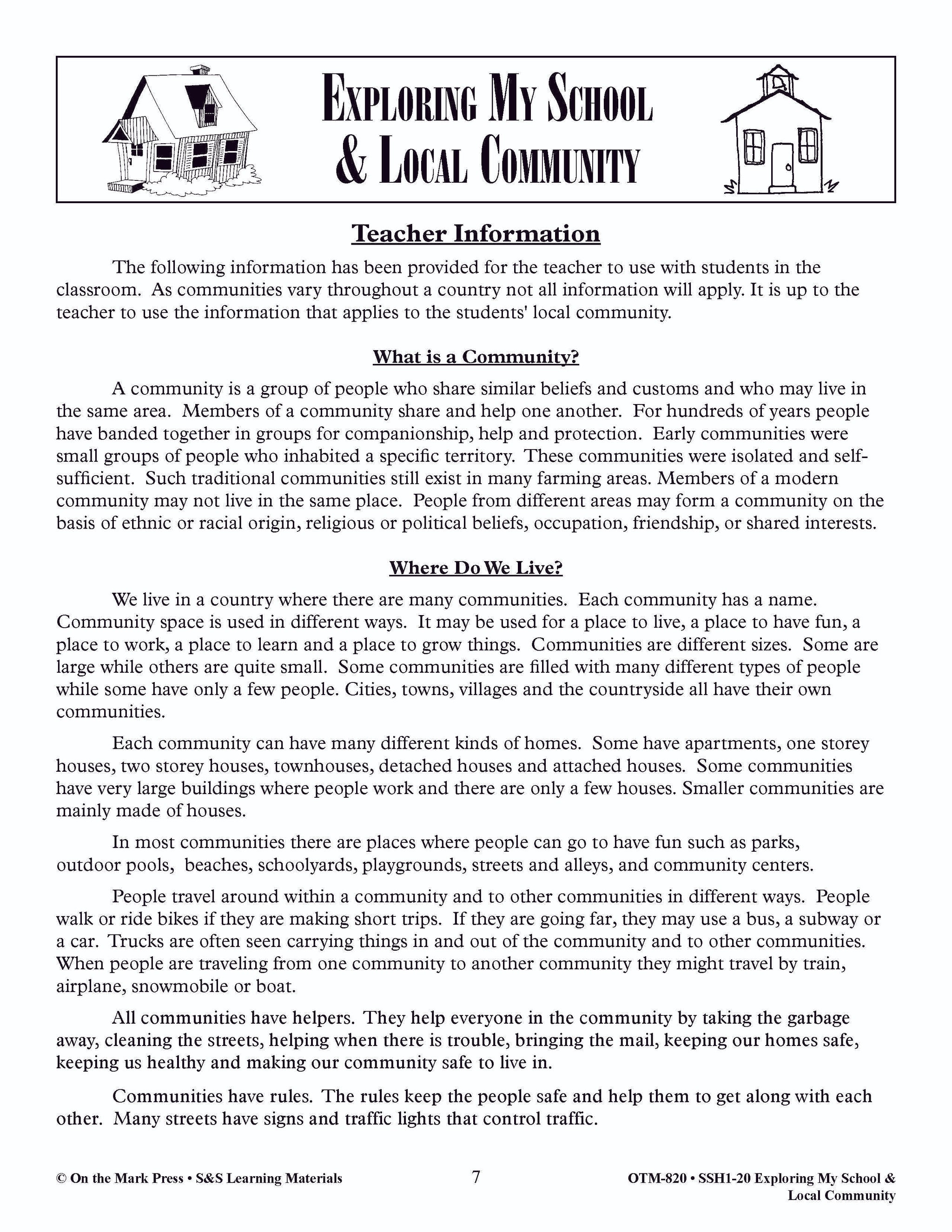 Exploring My School & Local Community Grade 1