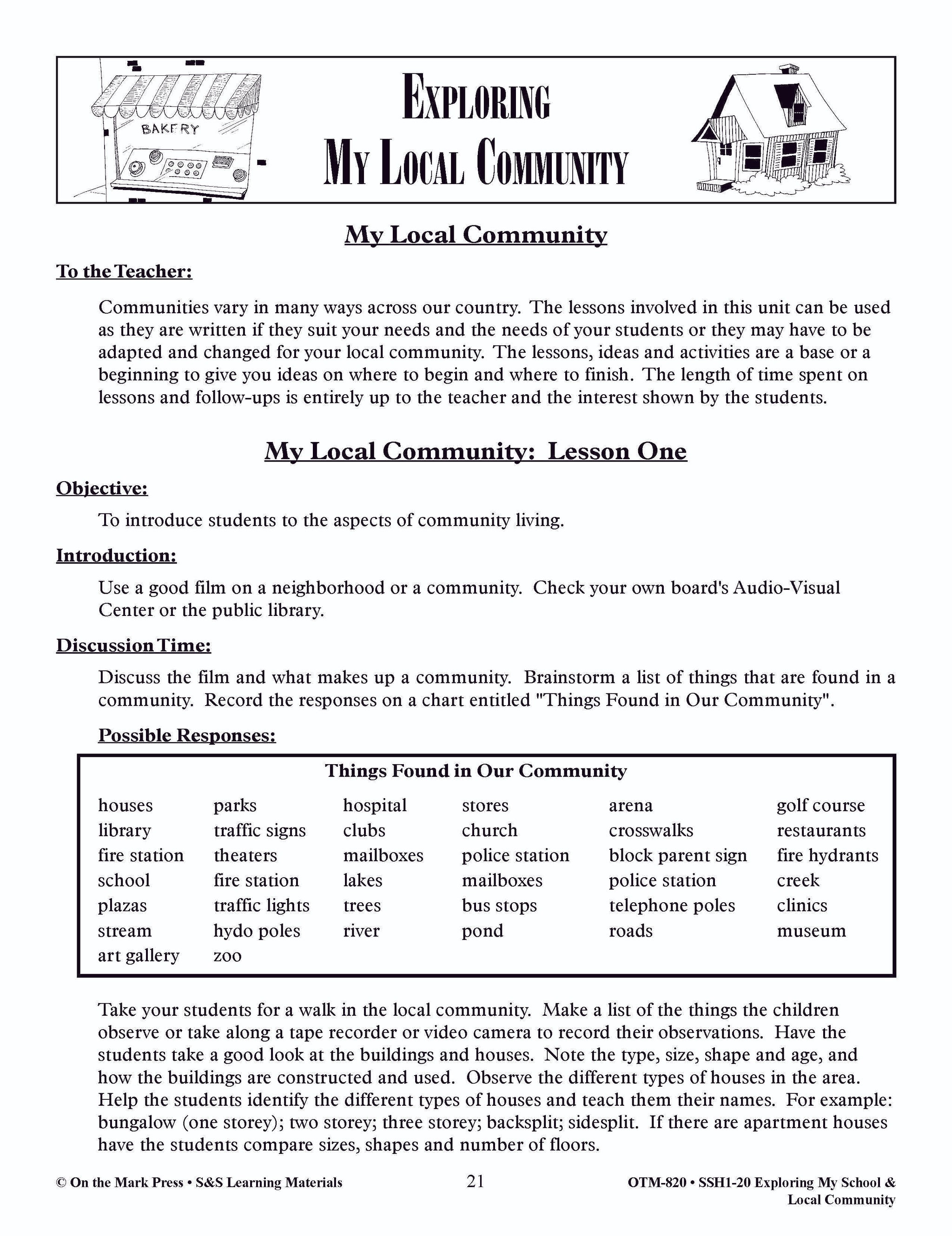 Exploring My School & Local Community Grade 1