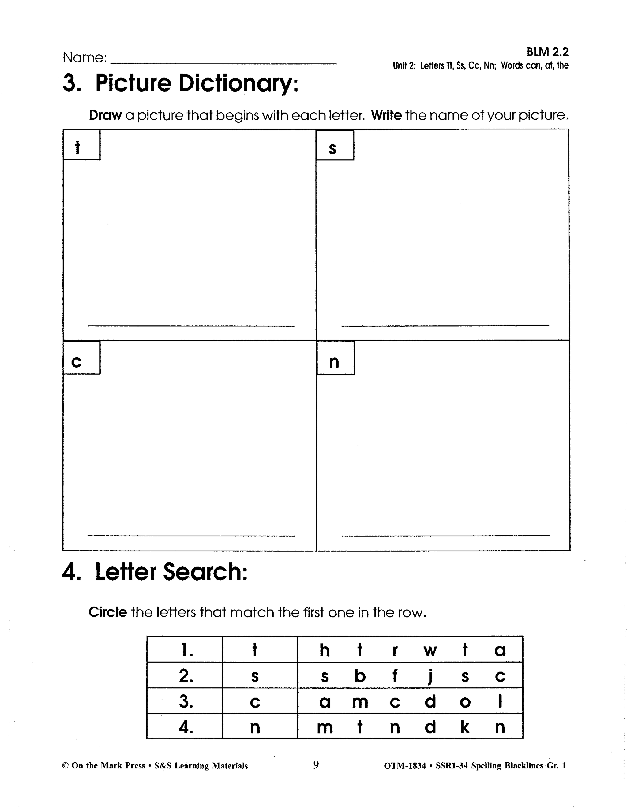 Spelling Grade 1 Program & Blacklines Bundle! * 36 Weeks of Content!