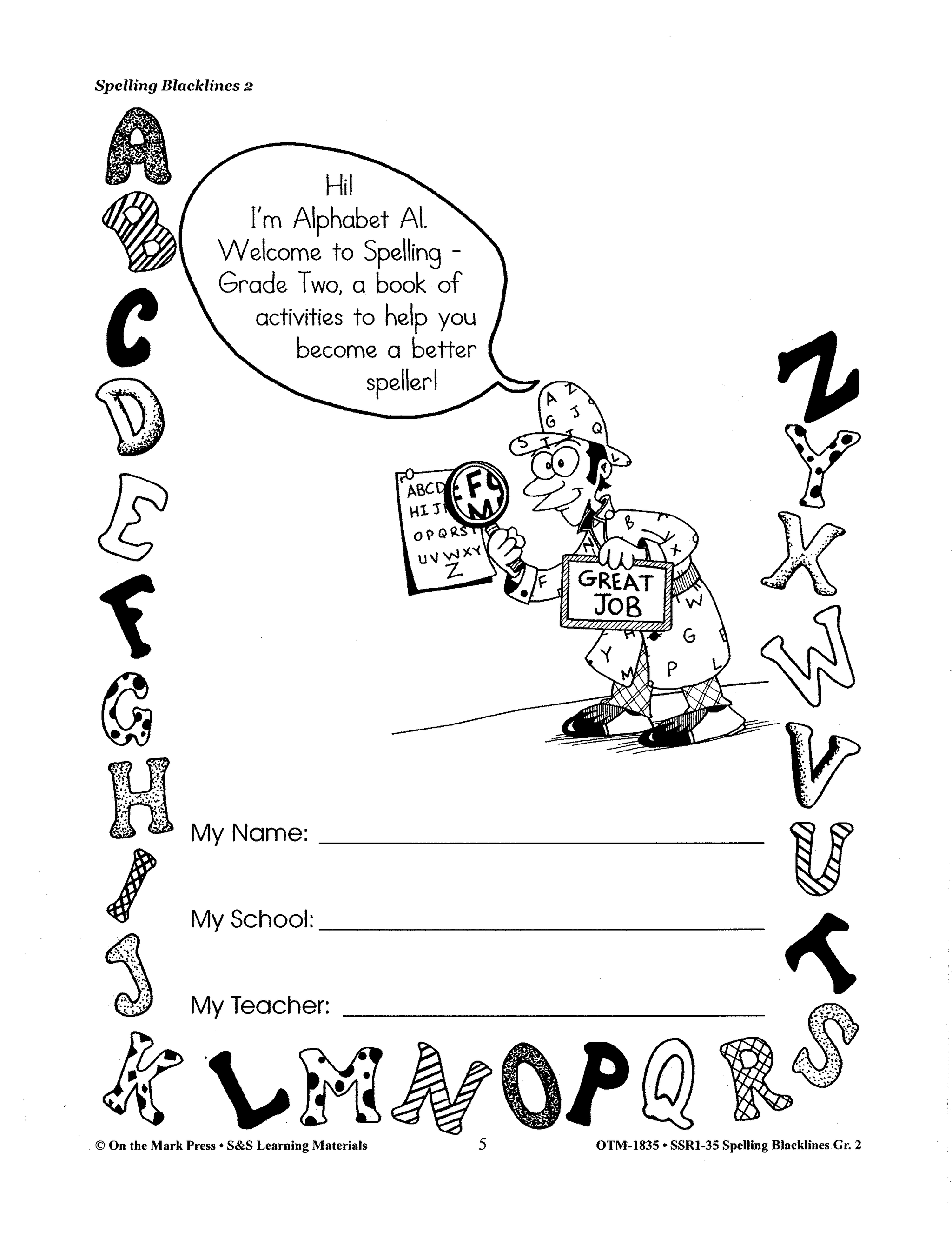 Spelling Grade 2 Program & Blacklines Bundle! * 36 Weeks of Content!