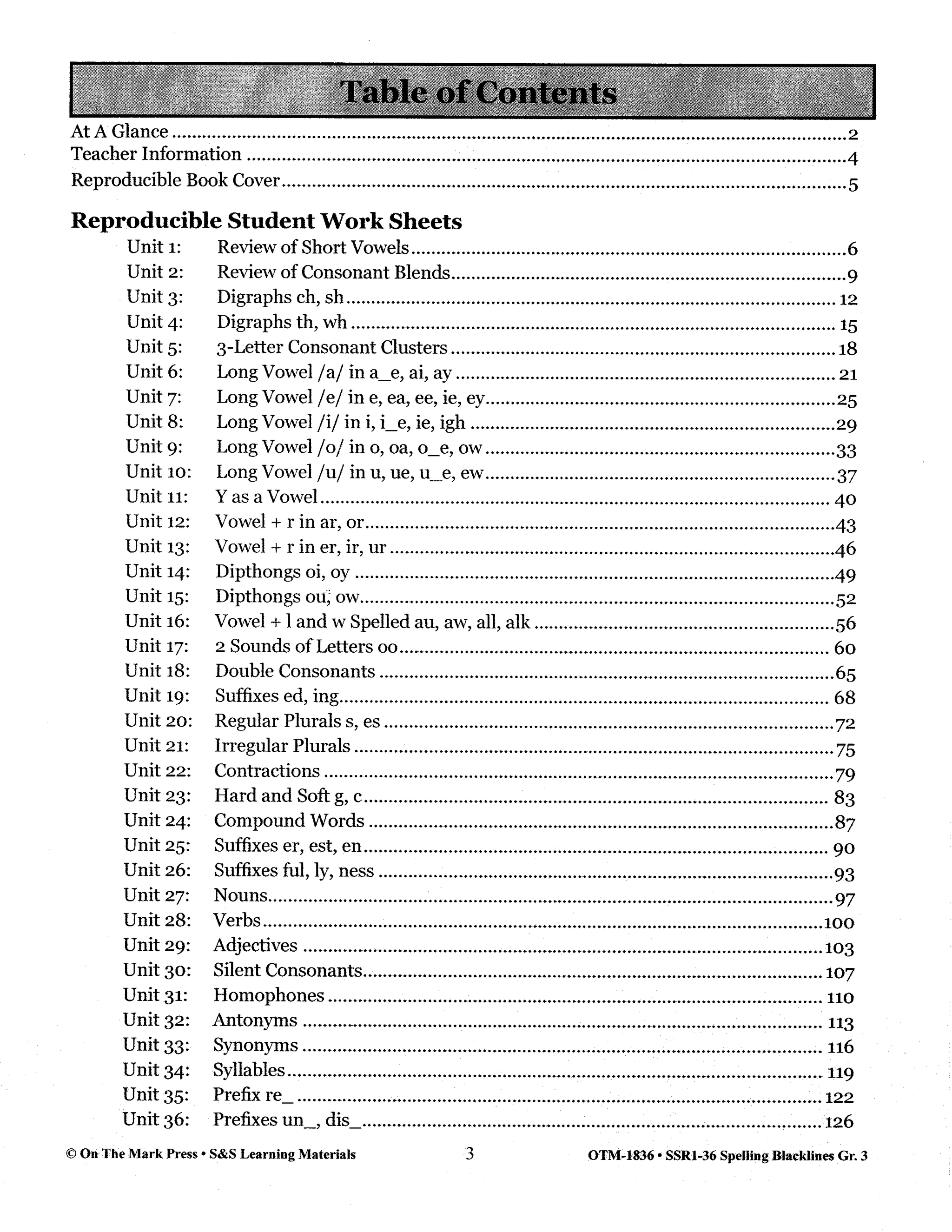 Spelling Grade 3 Program & Blacklines Bundle! * 36 Weeks of Content!