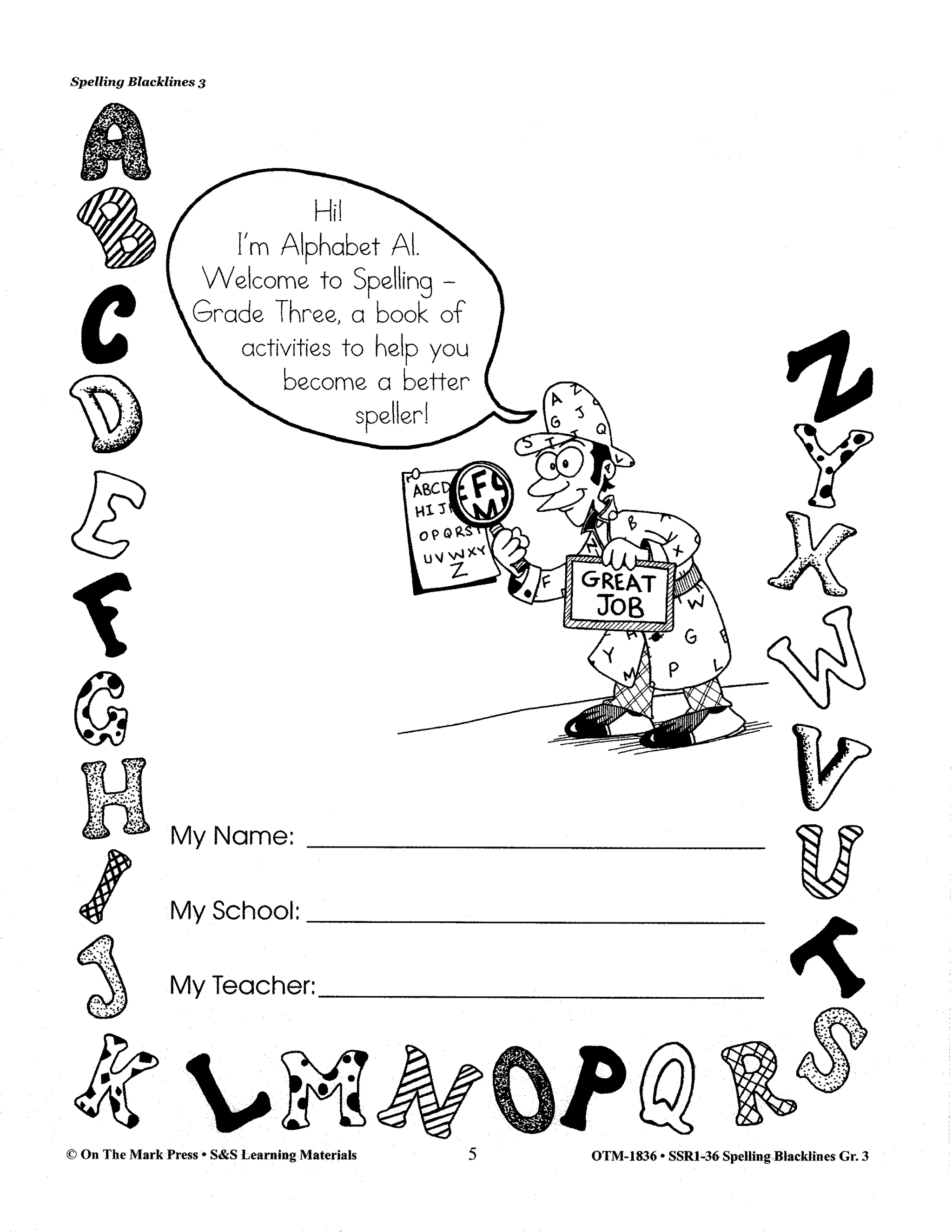 Spelling Grade 3 Program & Blacklines Bundle! * 36 Weeks of Content!