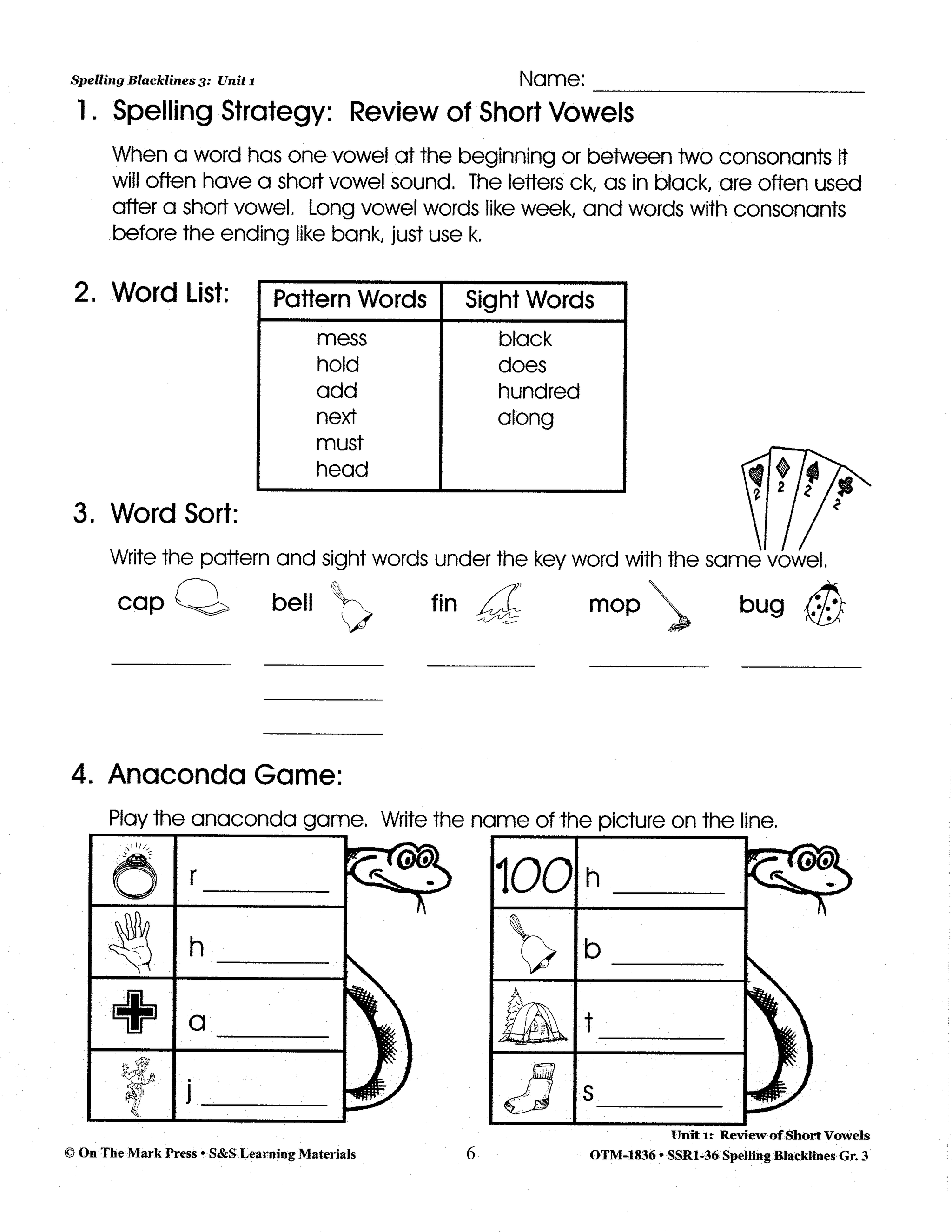 Spelling Grade 3 Program & Blacklines Bundle! * 36 Weeks of Content!