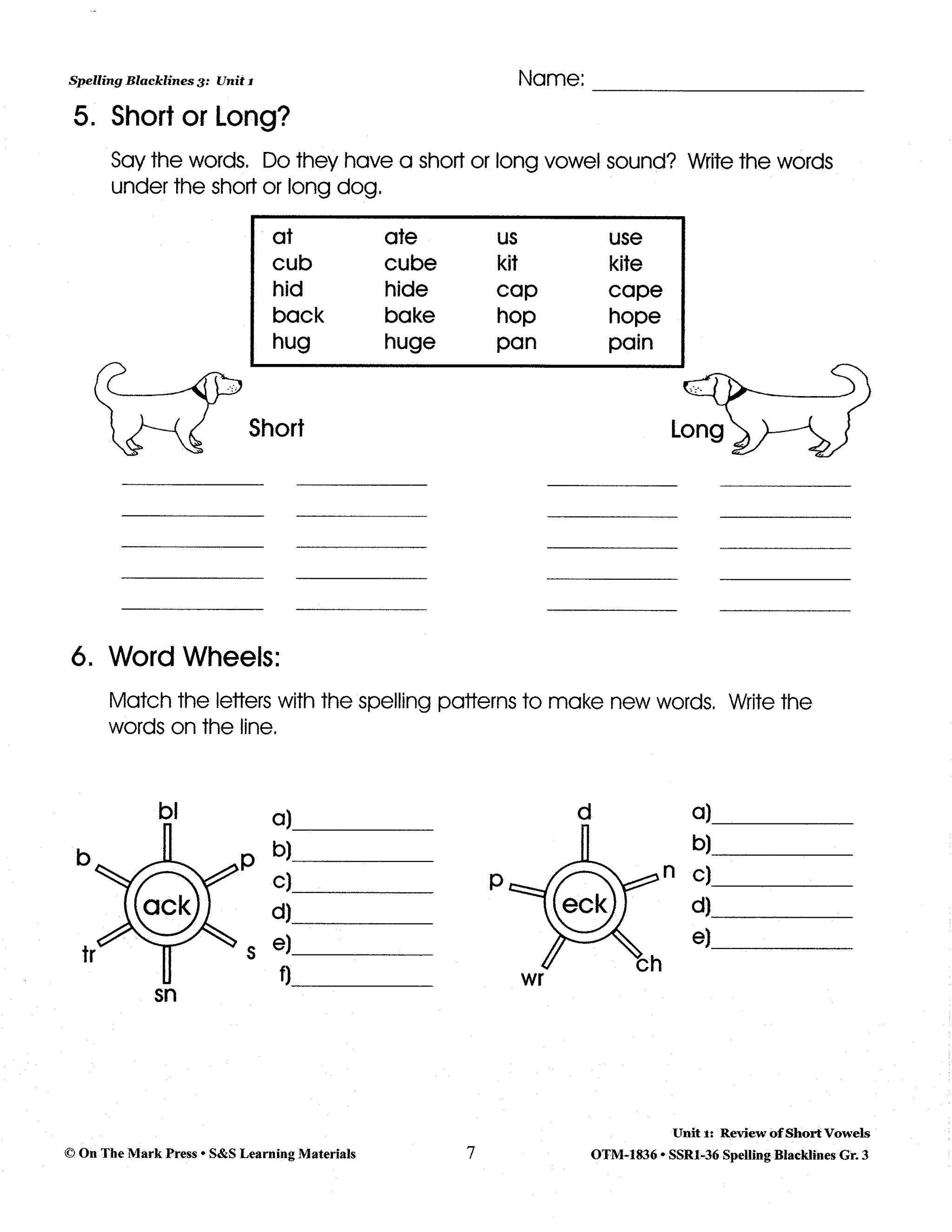 Spelling Grade 3 Program & Blacklines Bundle! * 36 Weeks of Content!