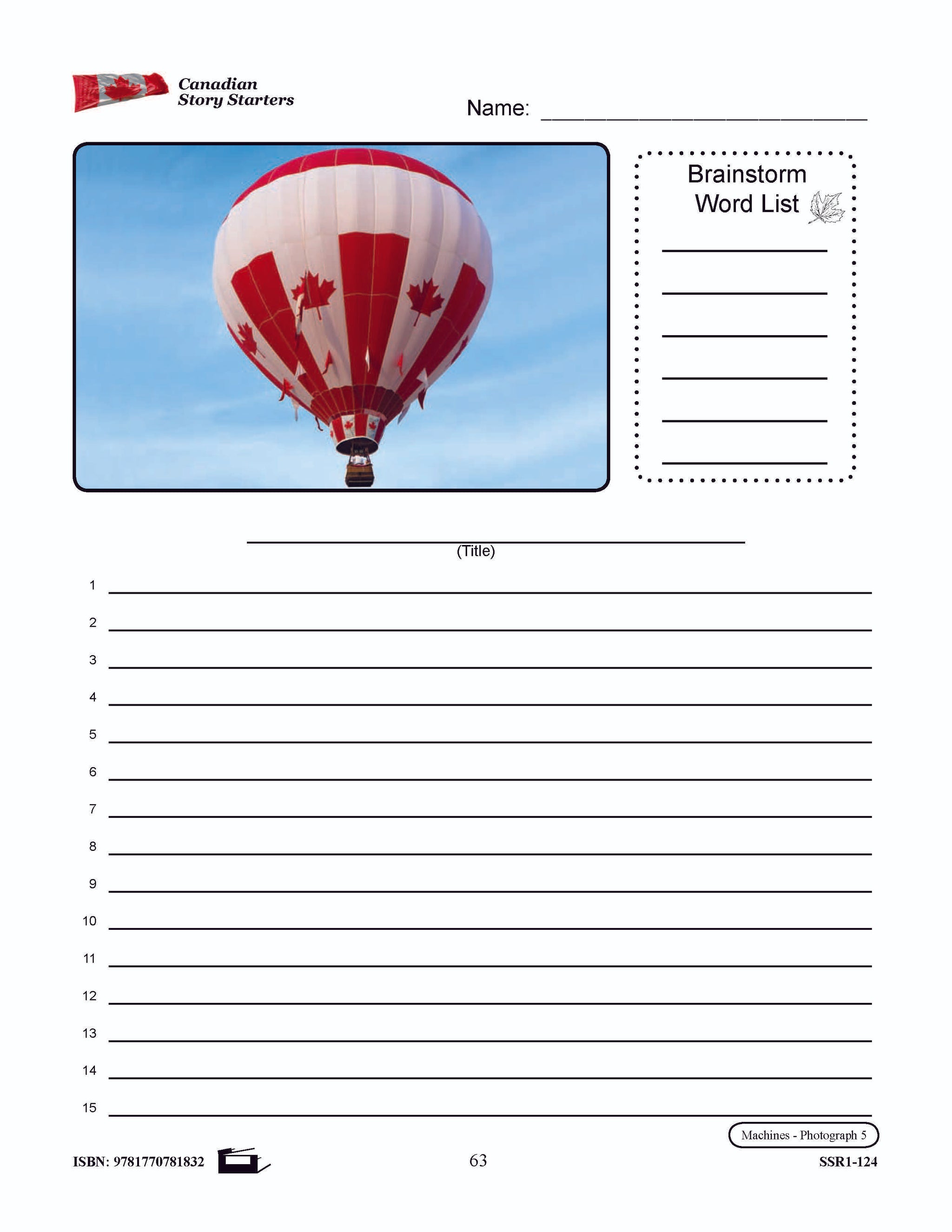 Canadian Story Starters Grades 7-8