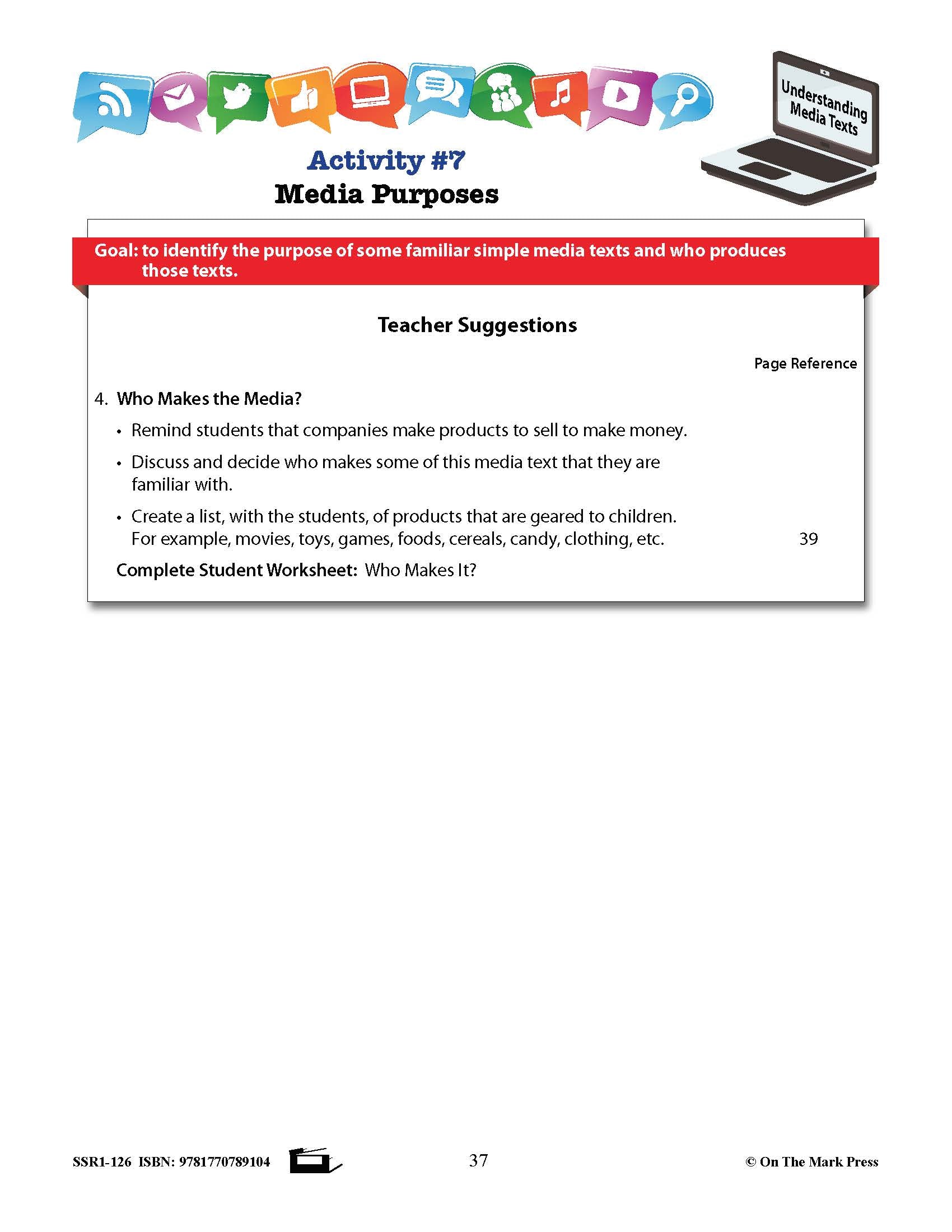 Media Literacy for Canadian Students Grades 2-3 - Understanding Texts and Media Forms