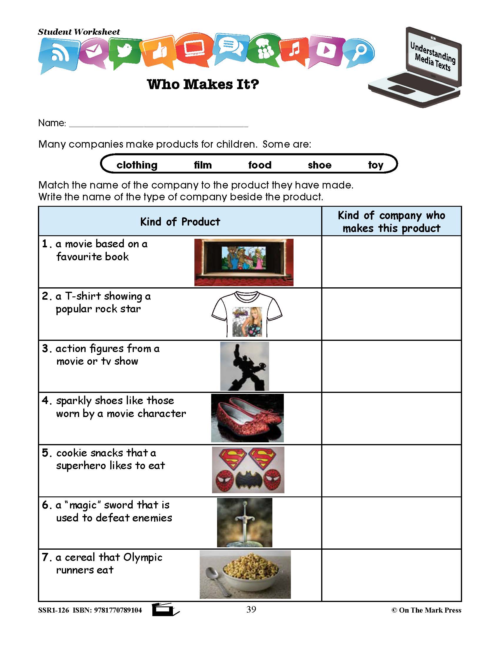 Media Literacy for Canadian Students Grades 2-3 - Understanding Texts and Media Forms