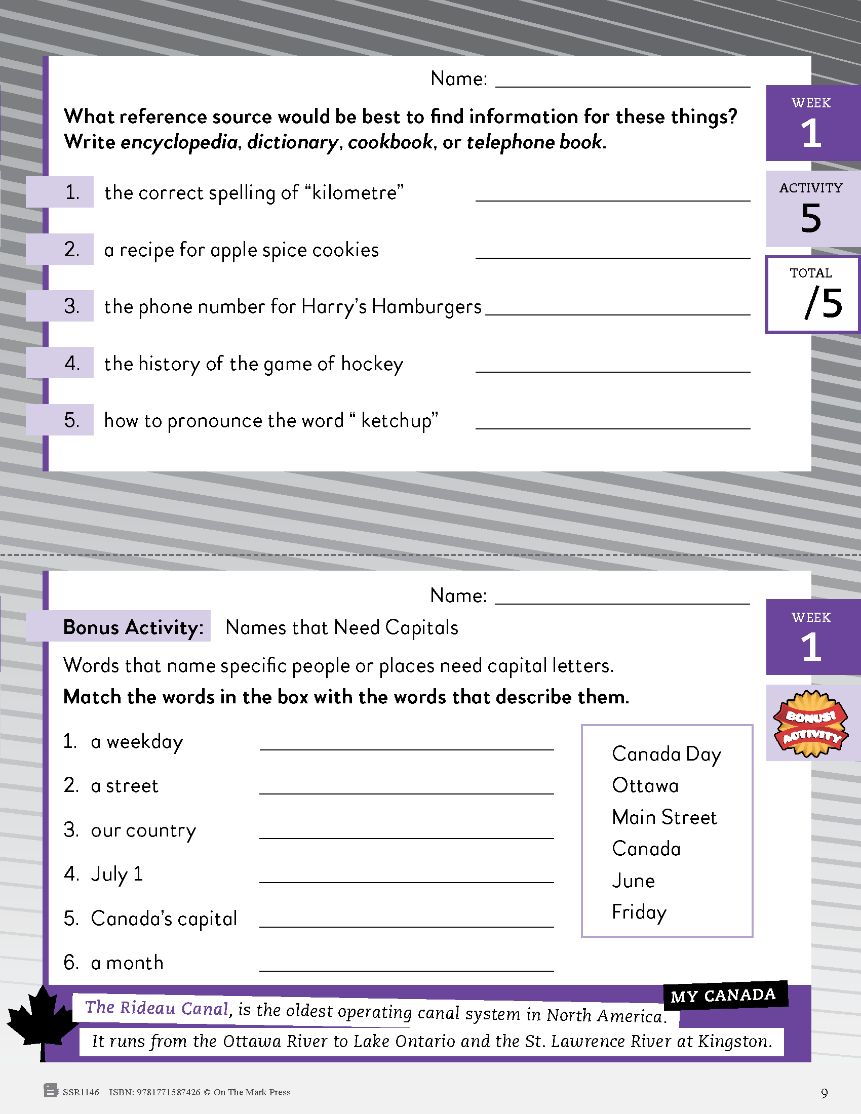 Canadian Daily Language Activities Grade 3