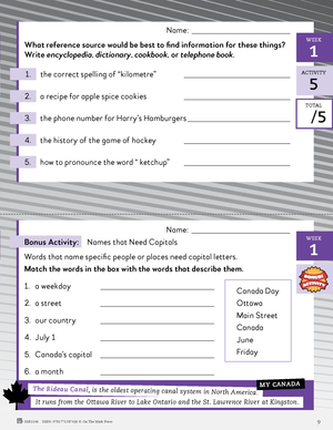 Canadian Daily Language Activities Grade 3