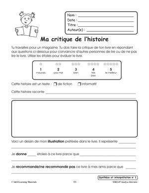 Analyse littéraire 1e à 3e année