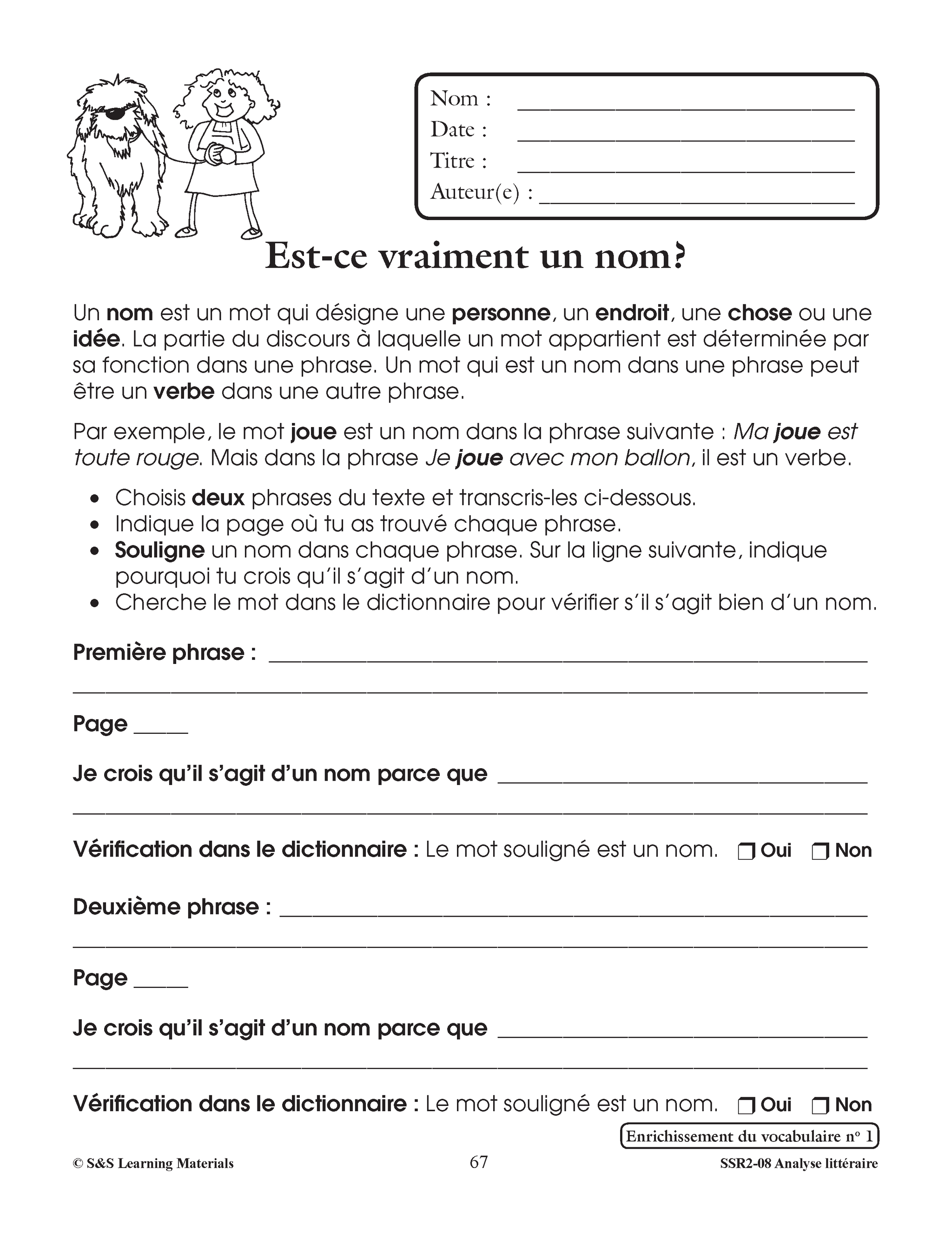 Analyse littéraire 4e à 6e année