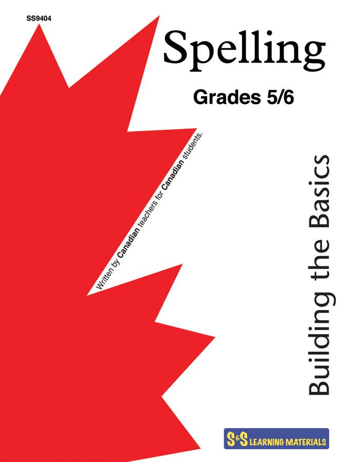Spelling Grades 5/6 Workbook - Canadian Spelling Lessons/Worksheets