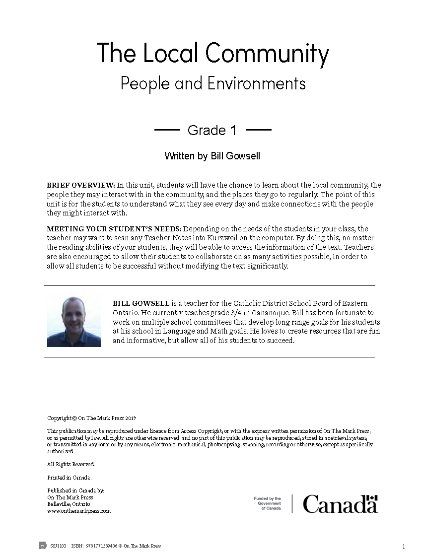 Ontario Grade 1 Social Studies Curriculum Savings Bundle!