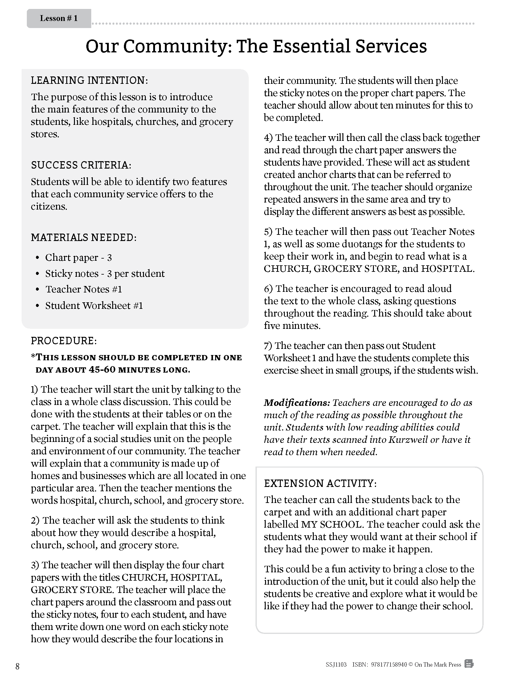 Ontario Grade 1 Social Studies Curriculum Savings Bundle!