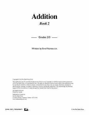 Addition Drill Facts Workbook Grades 2/3 #2