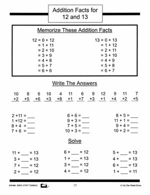 Addition Drill Facts Workbook Grades 2/3 #2