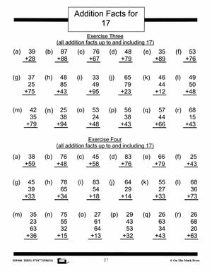 Addition Drill Facts Workbook Grades 2/3 #2