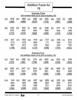 Addition Drill Facts Workbook Grades 2/3 #2