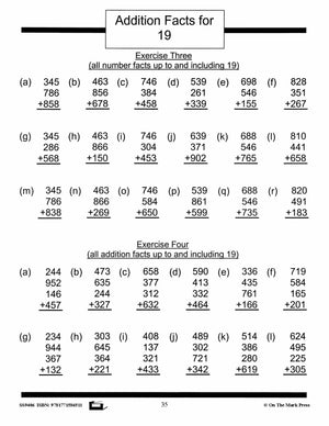 Addition Drill Facts Workbook Grades 2/3 #2