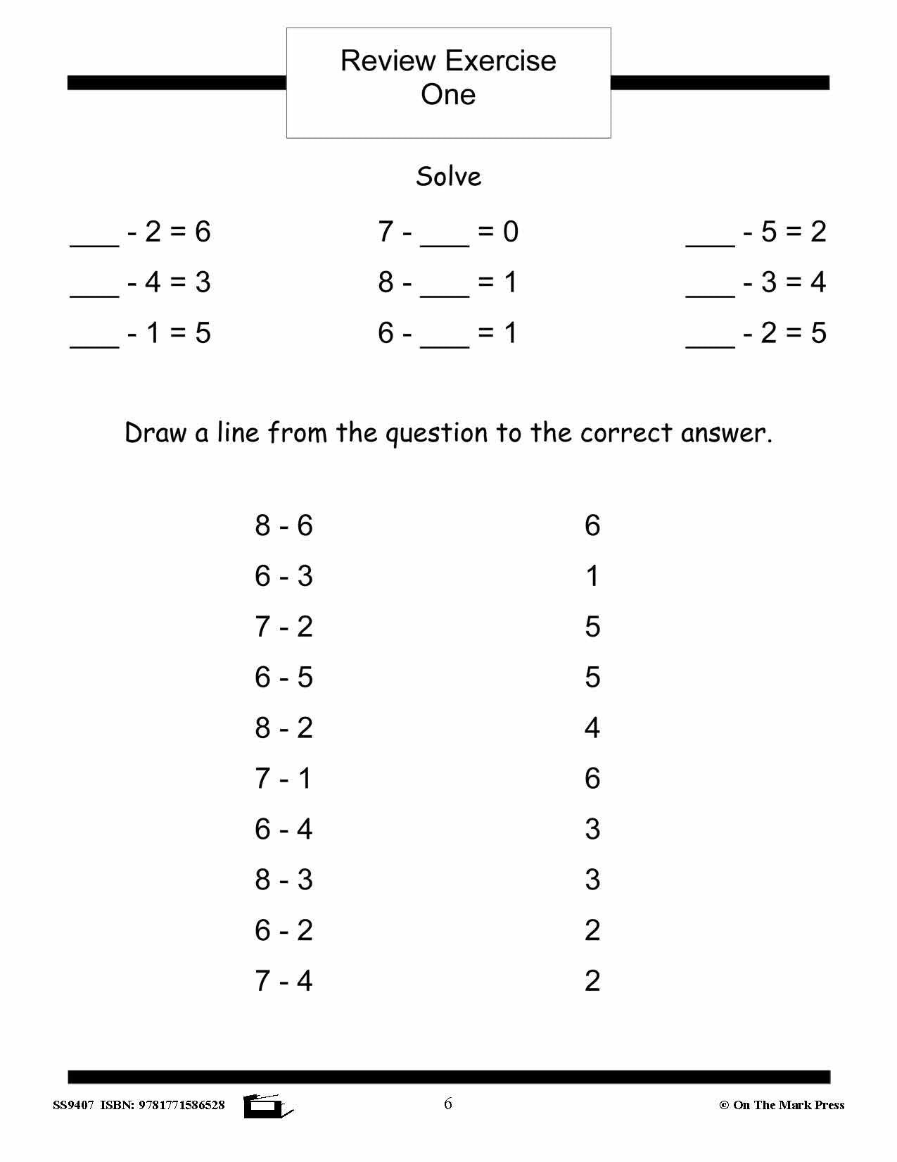 Subtraction Facts Workbook Grades 2/3