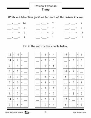Subtraction Facts Workbook Grades 2/3