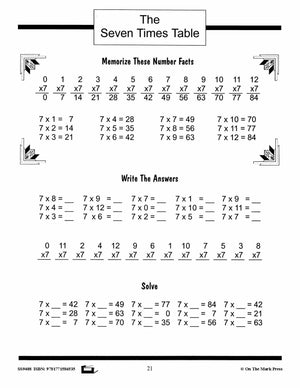 Multiplication Facts Workbook Grades 3/4  #1