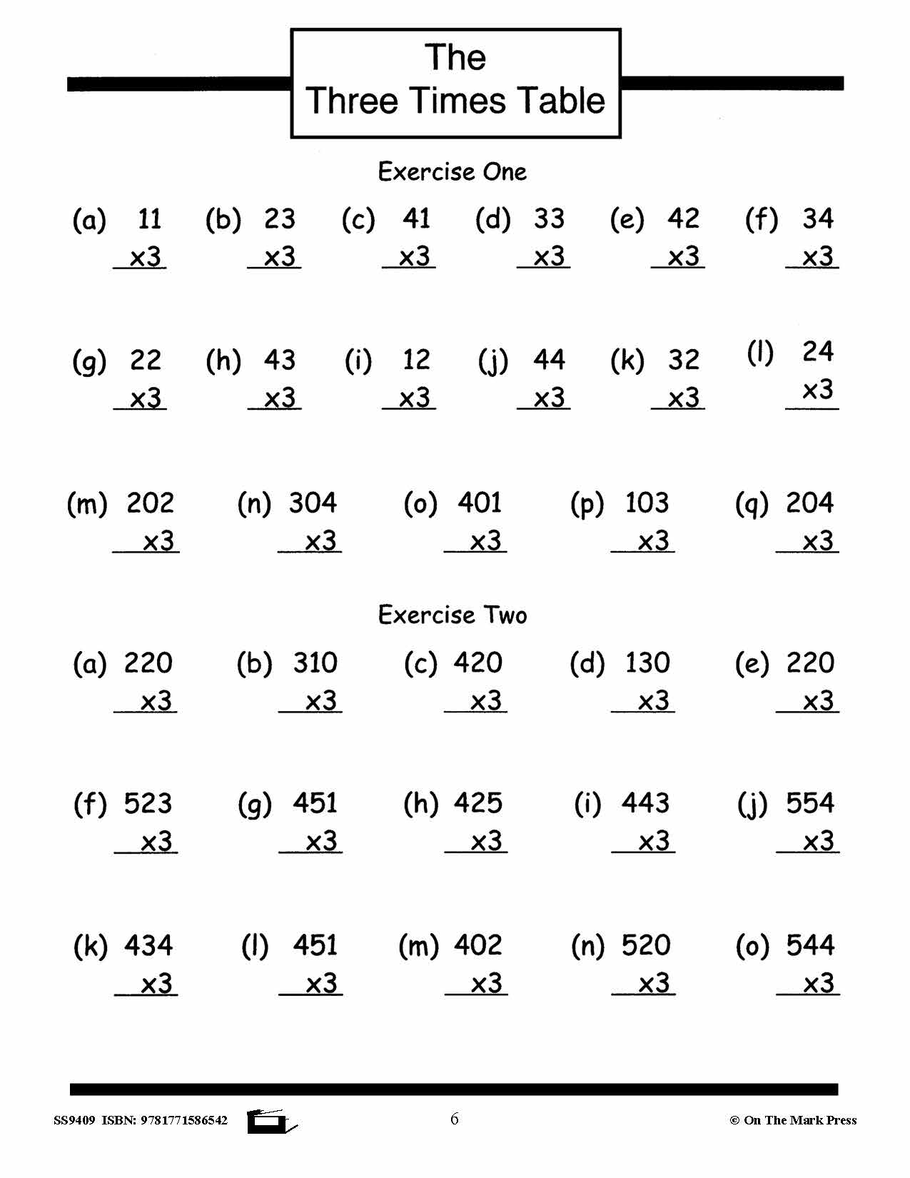Multiplication Facts Workbook Grades 3/4  #2