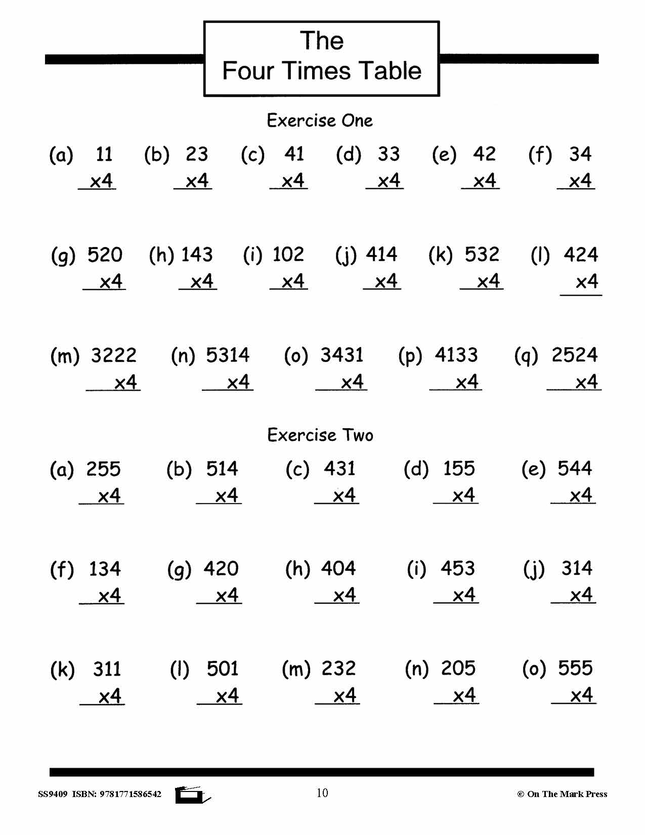 Multiplication Facts Workbook Grades 3/4  #2