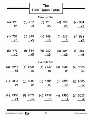 Multiplication Facts Workbook Grades 3/4  #2