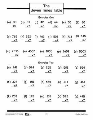 Multiplication Facts Workbook Grades 3/4  #2